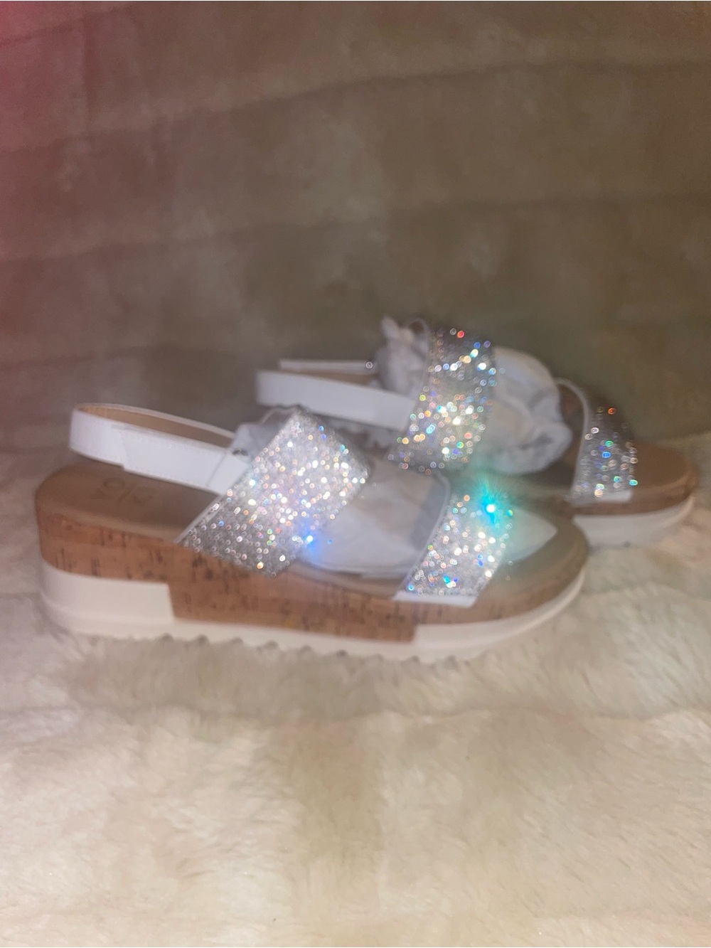 Yoki Rhinestone Double-Strap Sandals - Silver - Picture 2 of 5